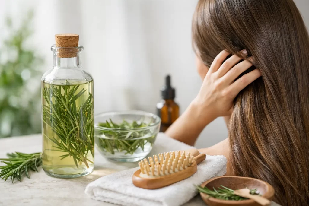 Agua de romero para el cabello