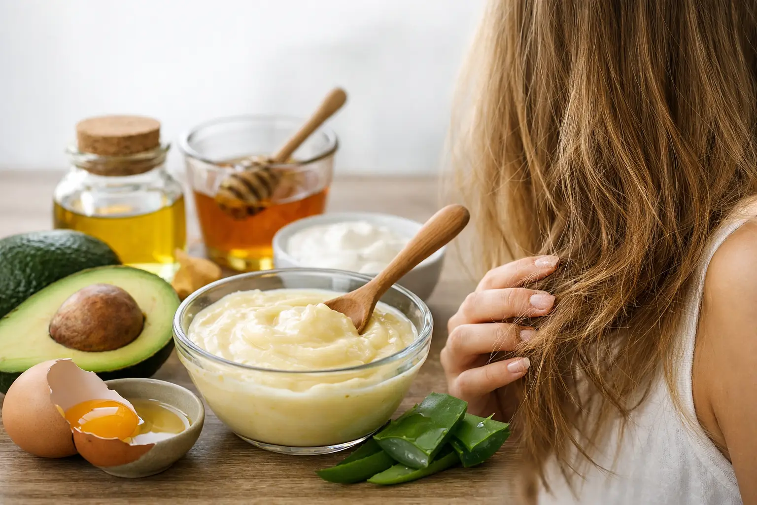 Mascarilla casera para cabello maltratado