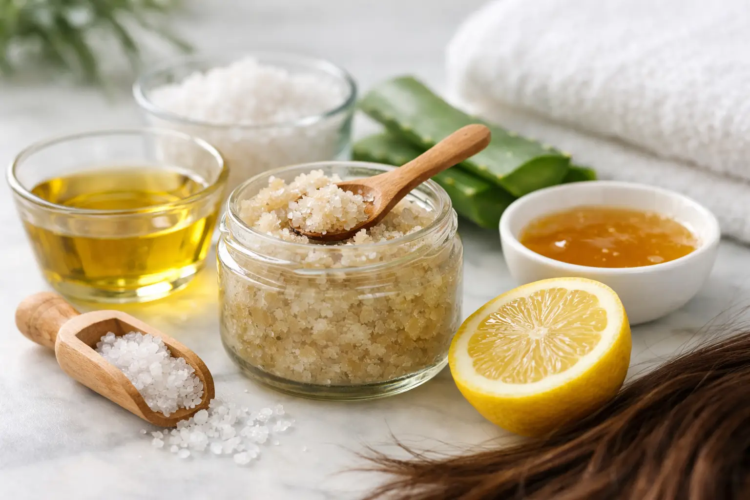 Exfoliante casero para cuero cabelludo fácil