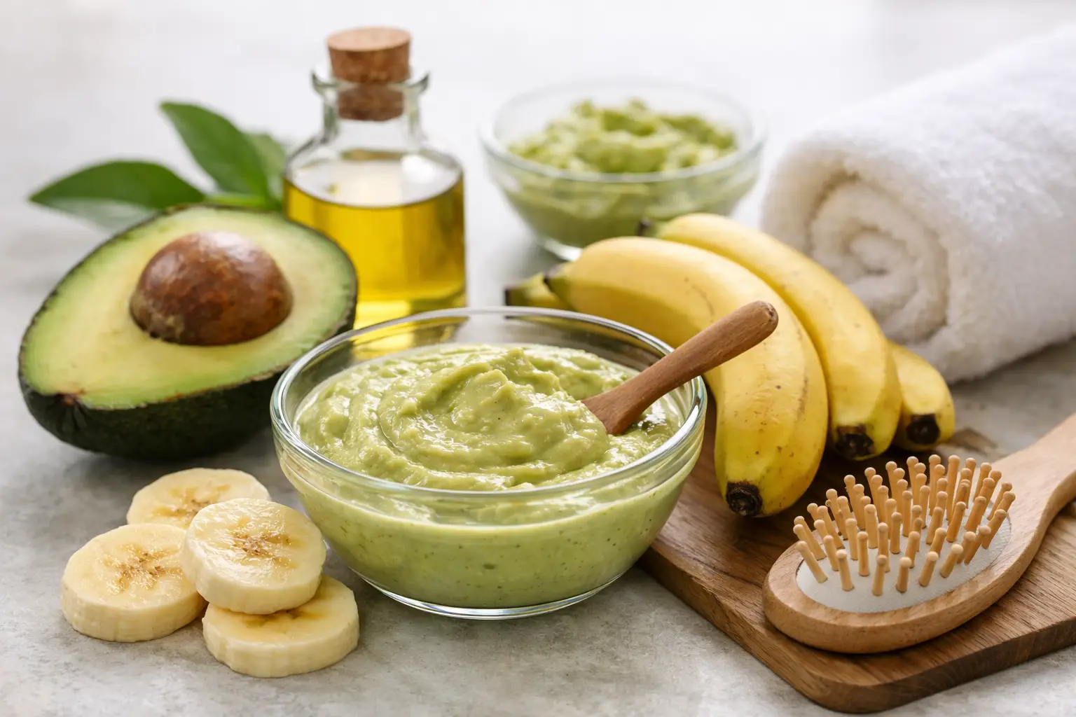 Mascarilla de aguacate y banana para el cabello